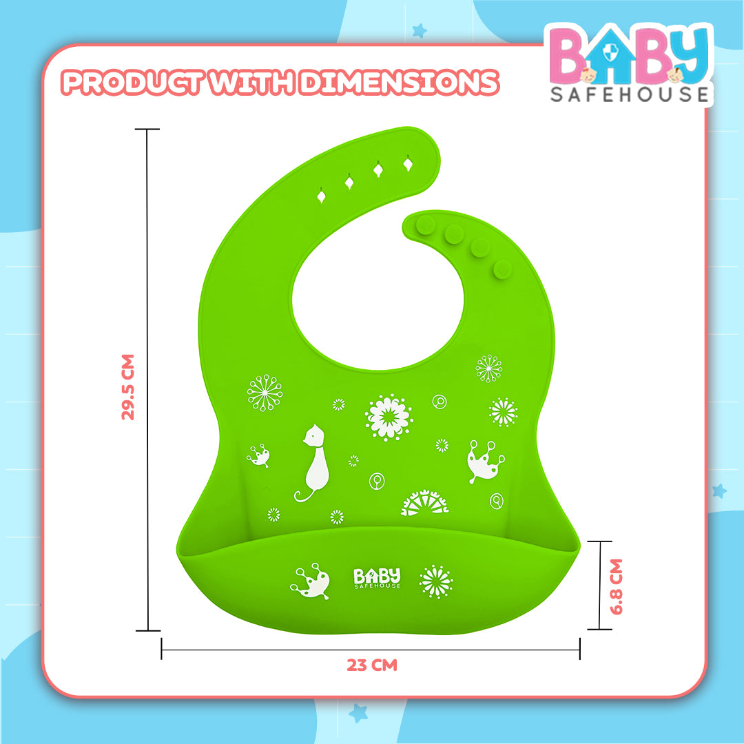 Waterproof Silicon Feeding Bib For Infants & Toddlers
