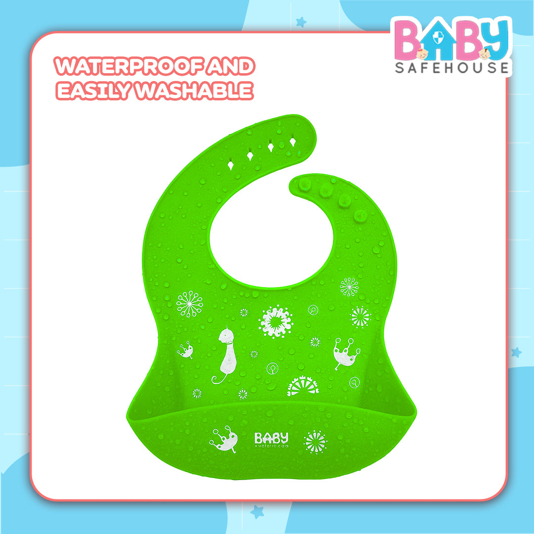 Waterproof Silicon Feeding Bib For Infants & Toddlers