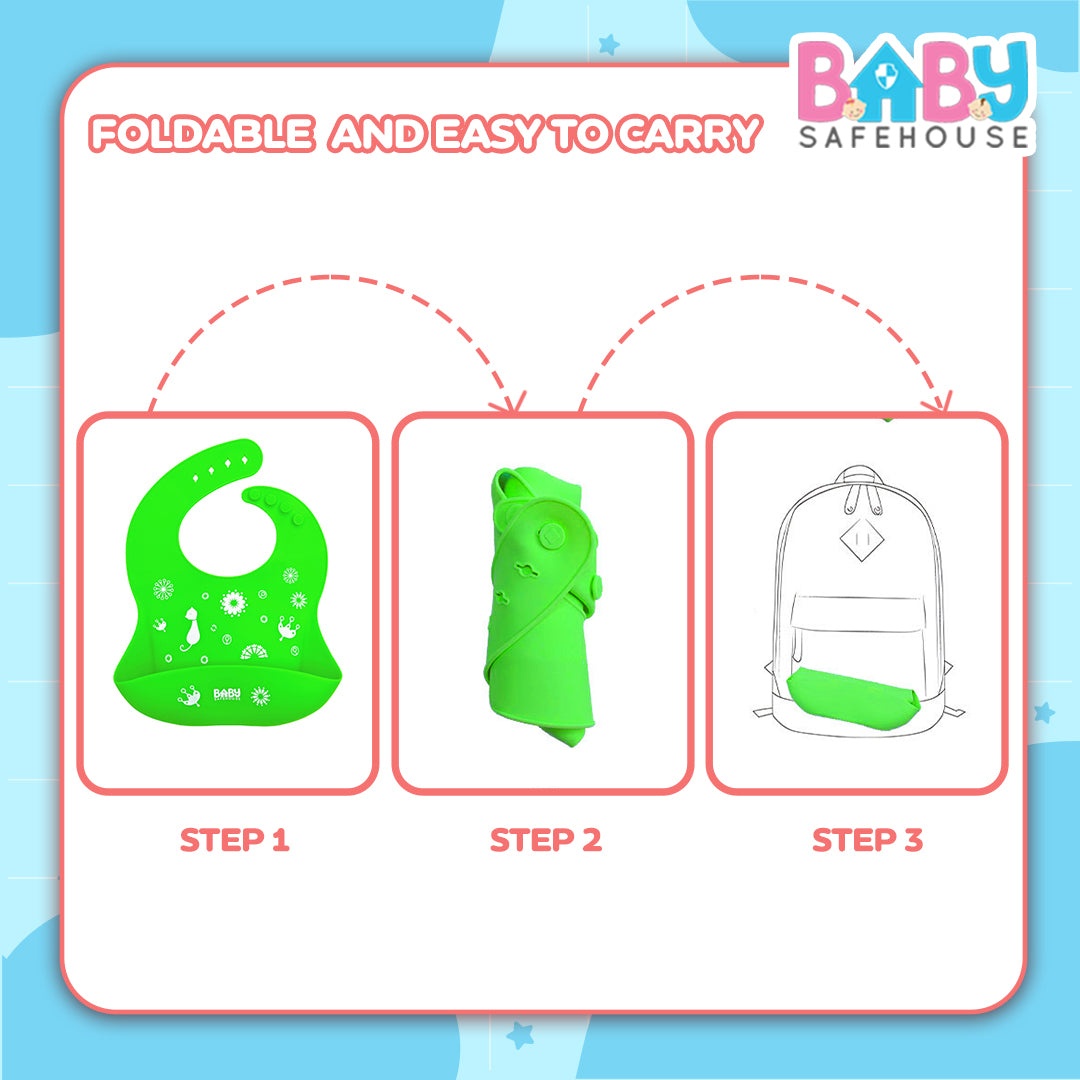 Waterproof Silicon Feeding Bib For Infants & Toddlers