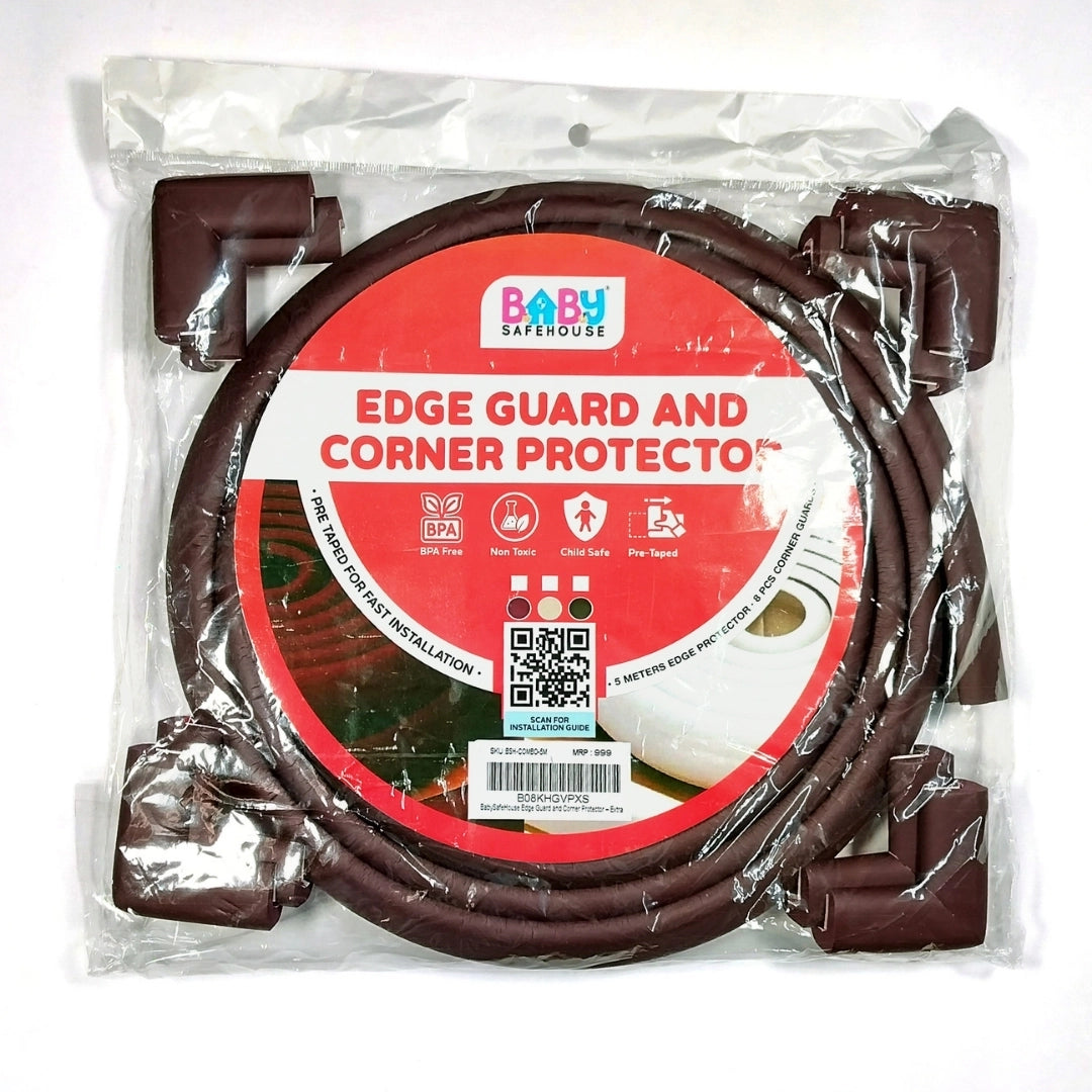 Edge Guard & Corner Protector Combo for Baby Safety, India’s First Pre-Taped Design & Easy Installation
