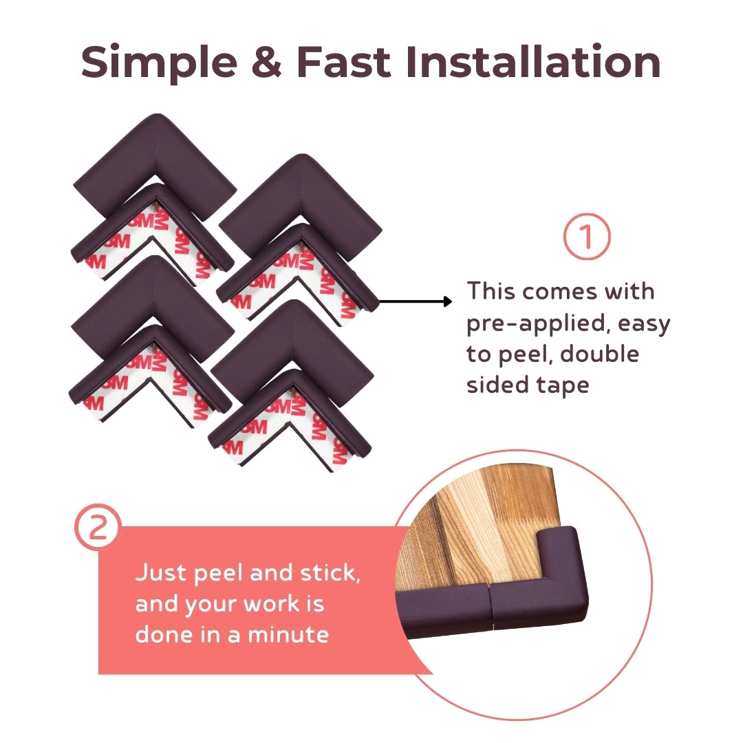 Edge Guard & Corner Protector Combo for Baby Safety, India’s First Pre-Taped Design & Easy Installation