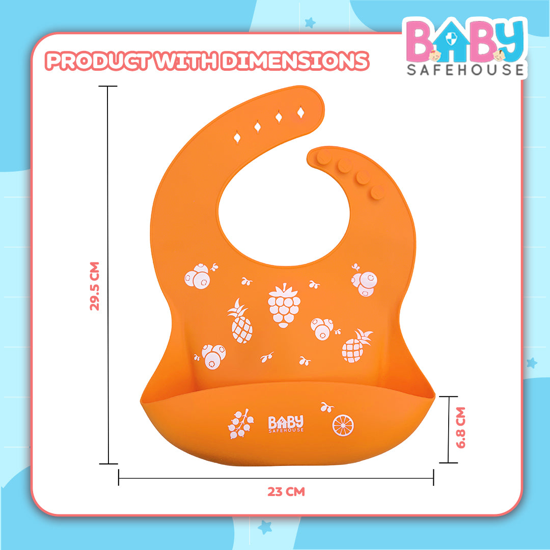 Waterproof Silicon Feeding Bib For Infants & Toddlers