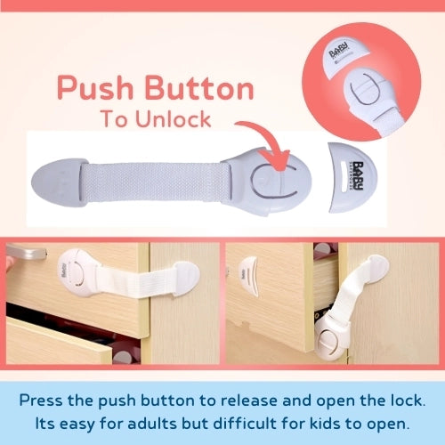 Multifunction Cabinet Lock, Child-Safe & Easy Installation - Pack of 10