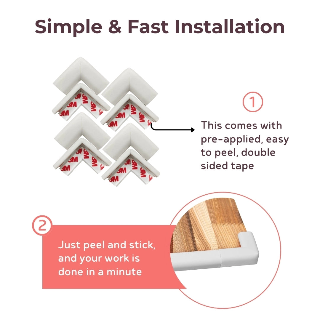 Edge Guard & Corner Protector Combo for Baby Safety, India’s First Pre-Taped Design & Easy Installation