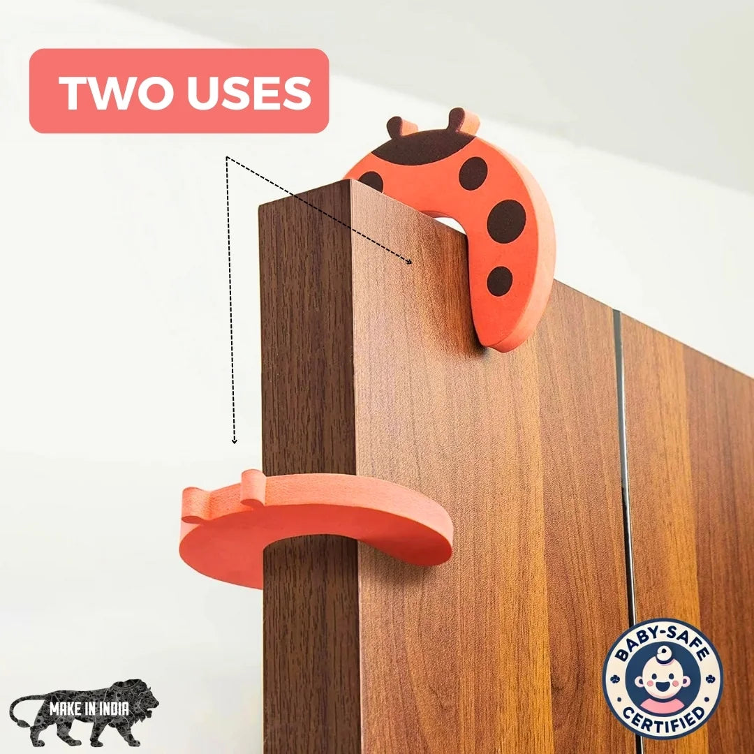 BabySafeHouse Baby Safety Door Guard - Animal Shape, Prevents Finger Pinching & Accidental Lock-Ins