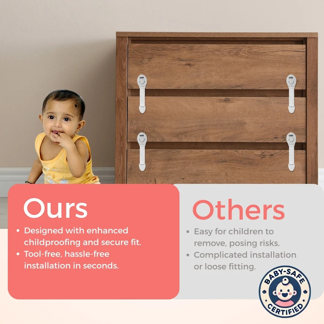 BabySafeHouse Pre-Taped Furniture Edge Guard and Corner Protector - 6.5ft Edge + 4 Corner Guards (Light Brown Color) for Baby Proofing & Child Safety | Mini Shield Combo