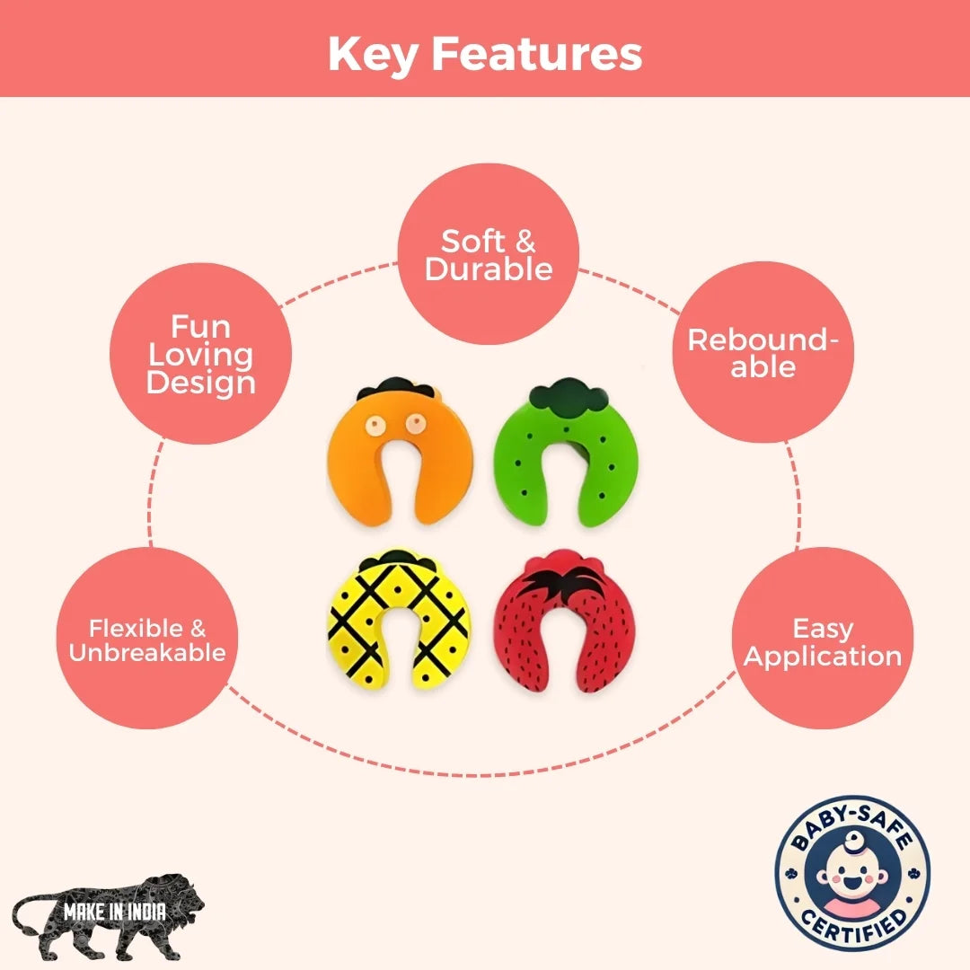 Foam Door Guard for Kids, Prevents Finger Pinching & Accidental Lock-Ins