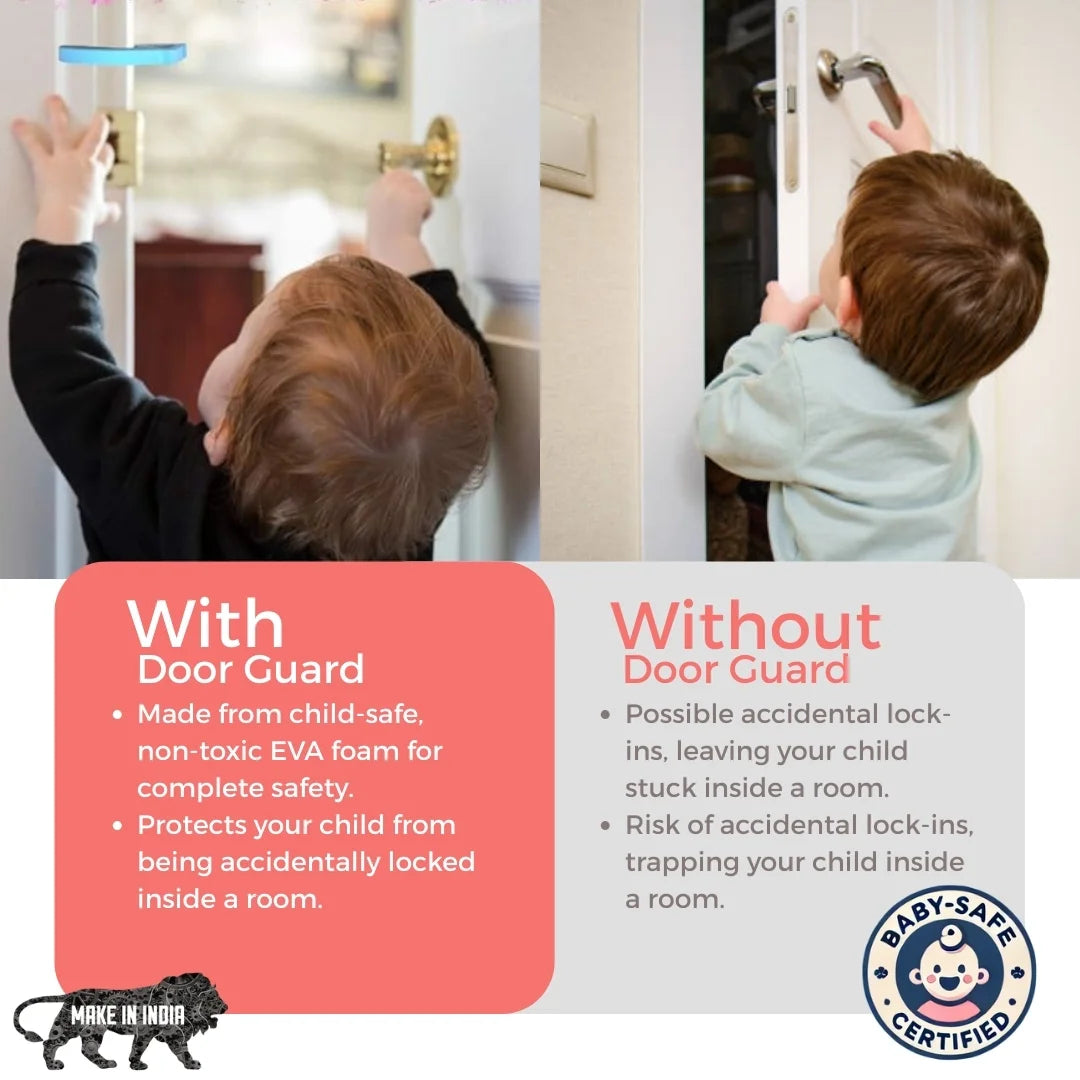 Foam Door Guard for Kids, Prevents Finger Pinching & Accidental Lock-Ins