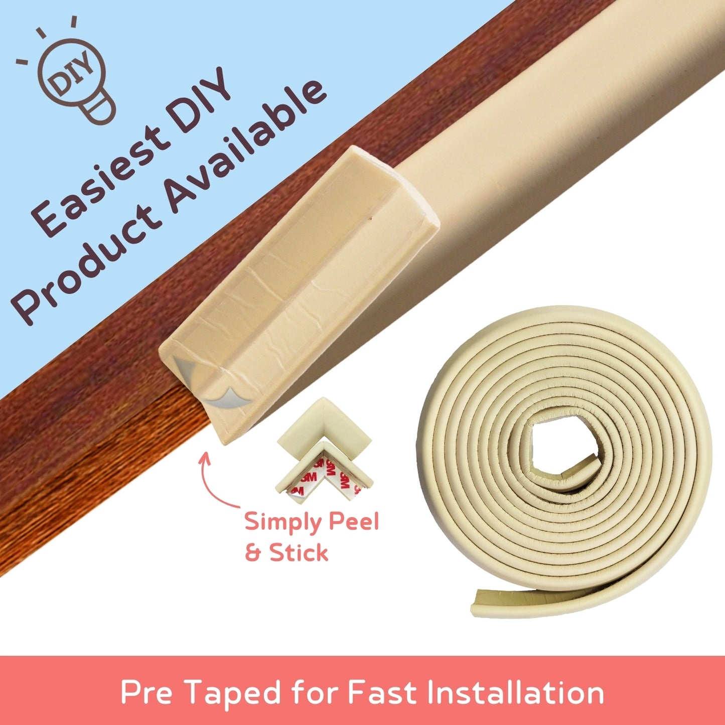 Edge Guard & Corner Protector Combo for Baby Safety, India’s First Pre-Taped Design & Easy Installation