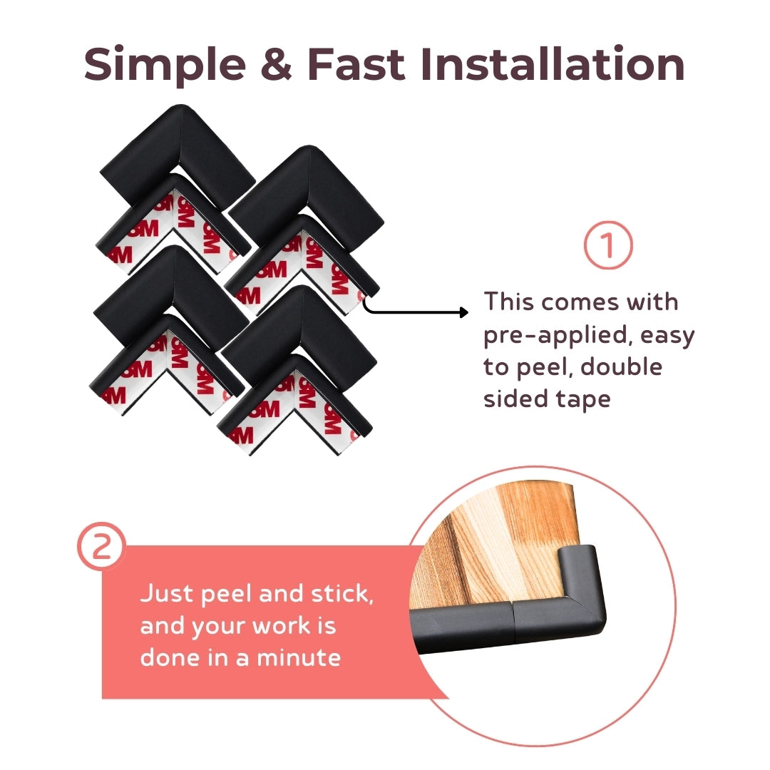 Edge Guard & Corner Protector Combo for Baby Safety, India’s First Pre-Taped Design & Easy Installation