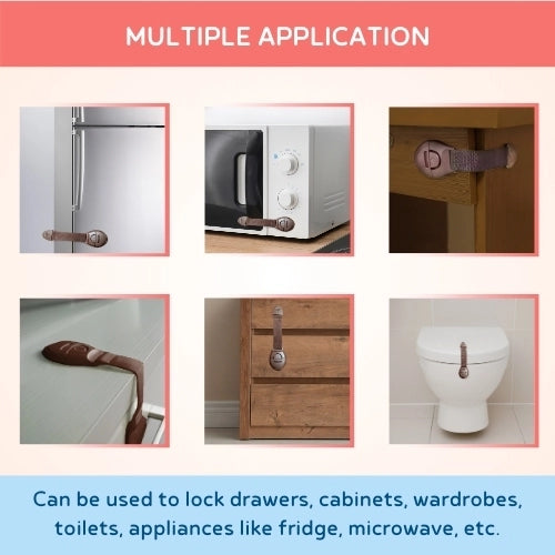 Multifunction Cabinet Lock, Child-Safe & Easy Installation - Pack of 10