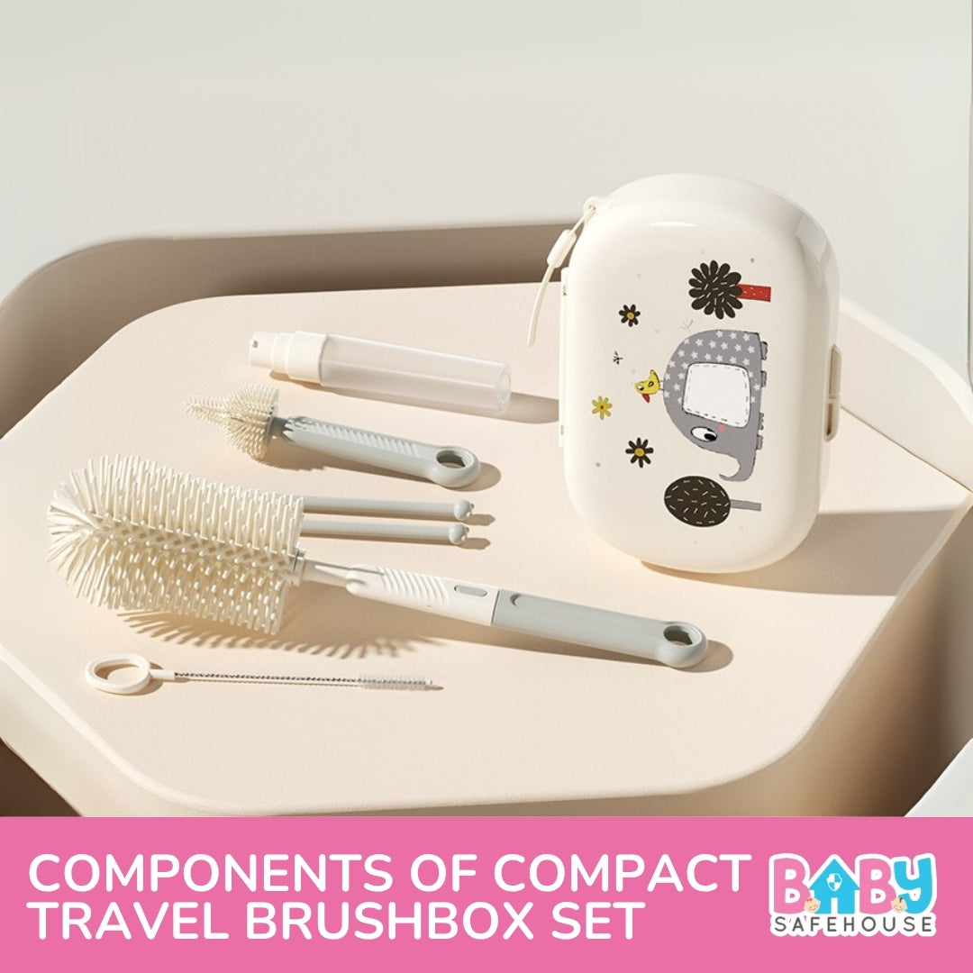 Portable Bottle Cleaning Brush Set – Travel Bottle Cleaner & Washing Brush for Baby Bottles