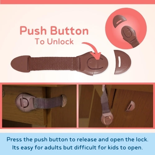 Multifunction Cabinet Lock, Child-Safe & Easy Installation - Pack of 10