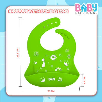 Waterproof Silicon Feeding Bib For Infants & Toddlers