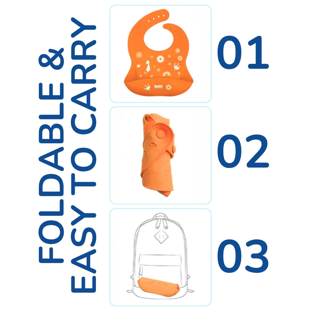 Waterproof Silicon Feeding Bib For Infants & Toddlers