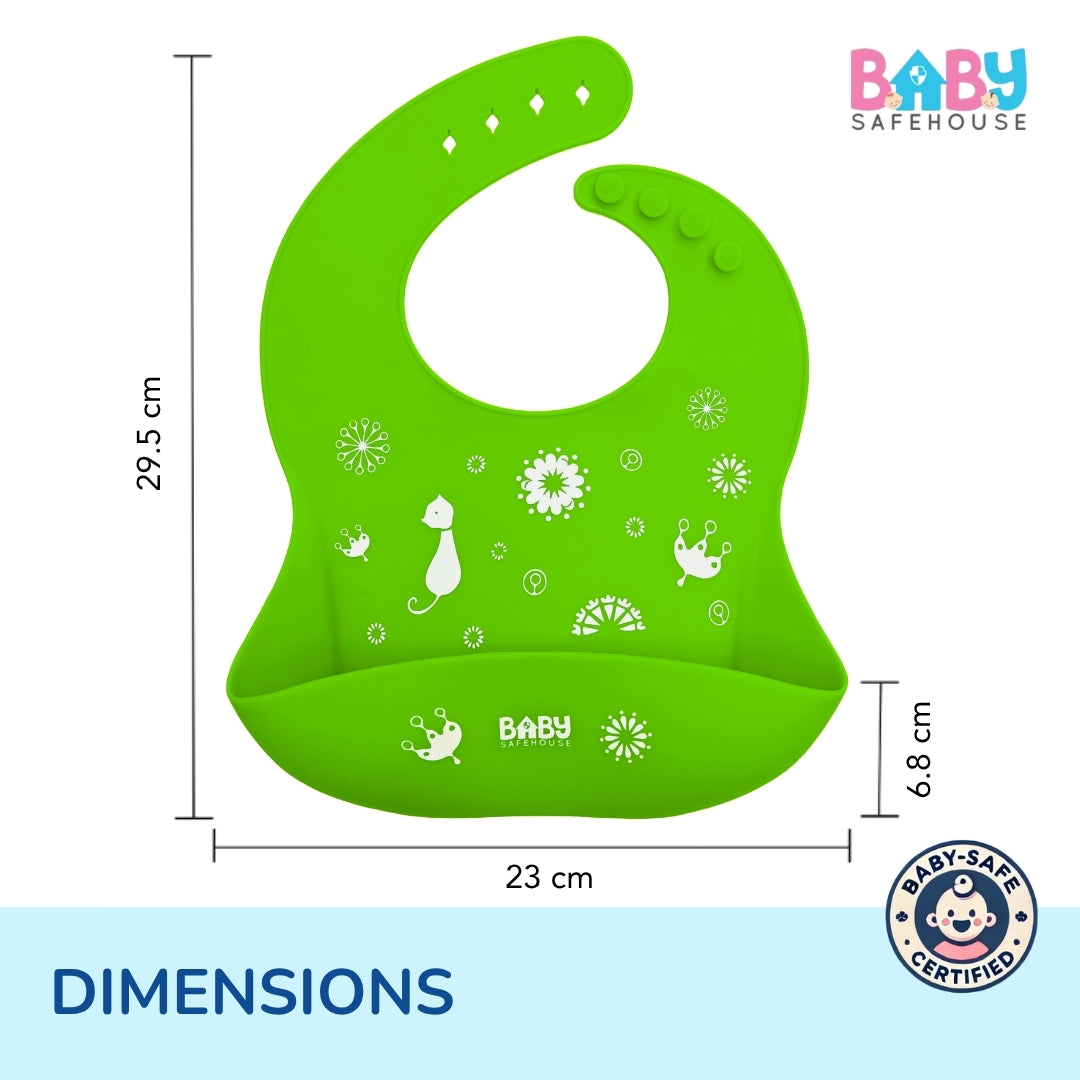 Waterproof Silicon Feeding Bib For Infants & Toddlers