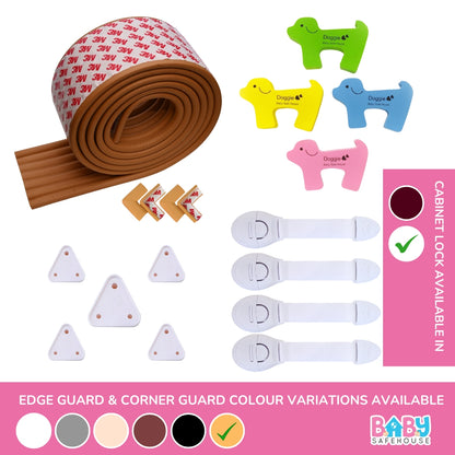 All-in-One Baby Proofing Kit – Edge & Corner Guards + Socket Covers + Door Guards + Cabinet Locks