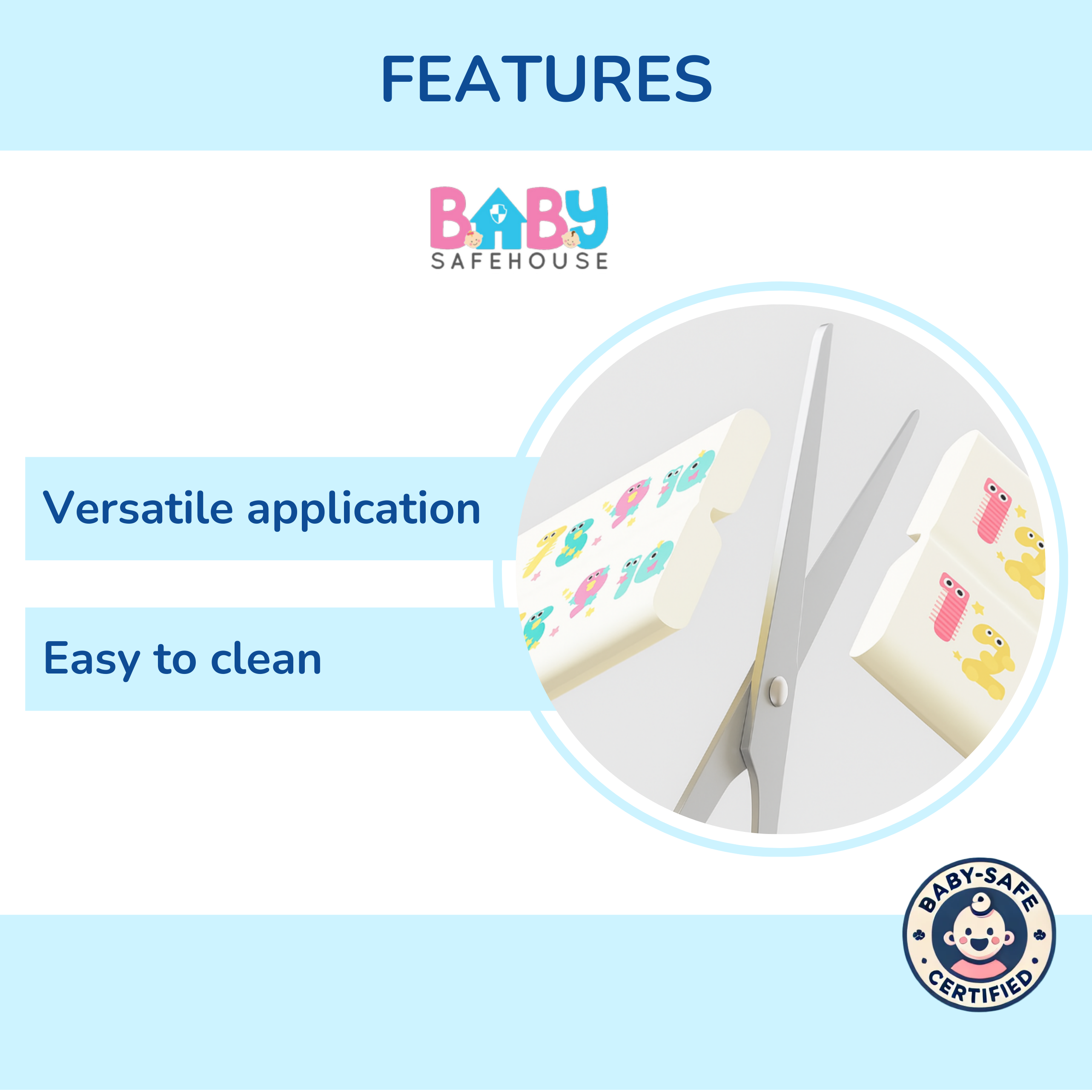 Multifunction Baby Safety Edge Guard - Bear Print / Number print