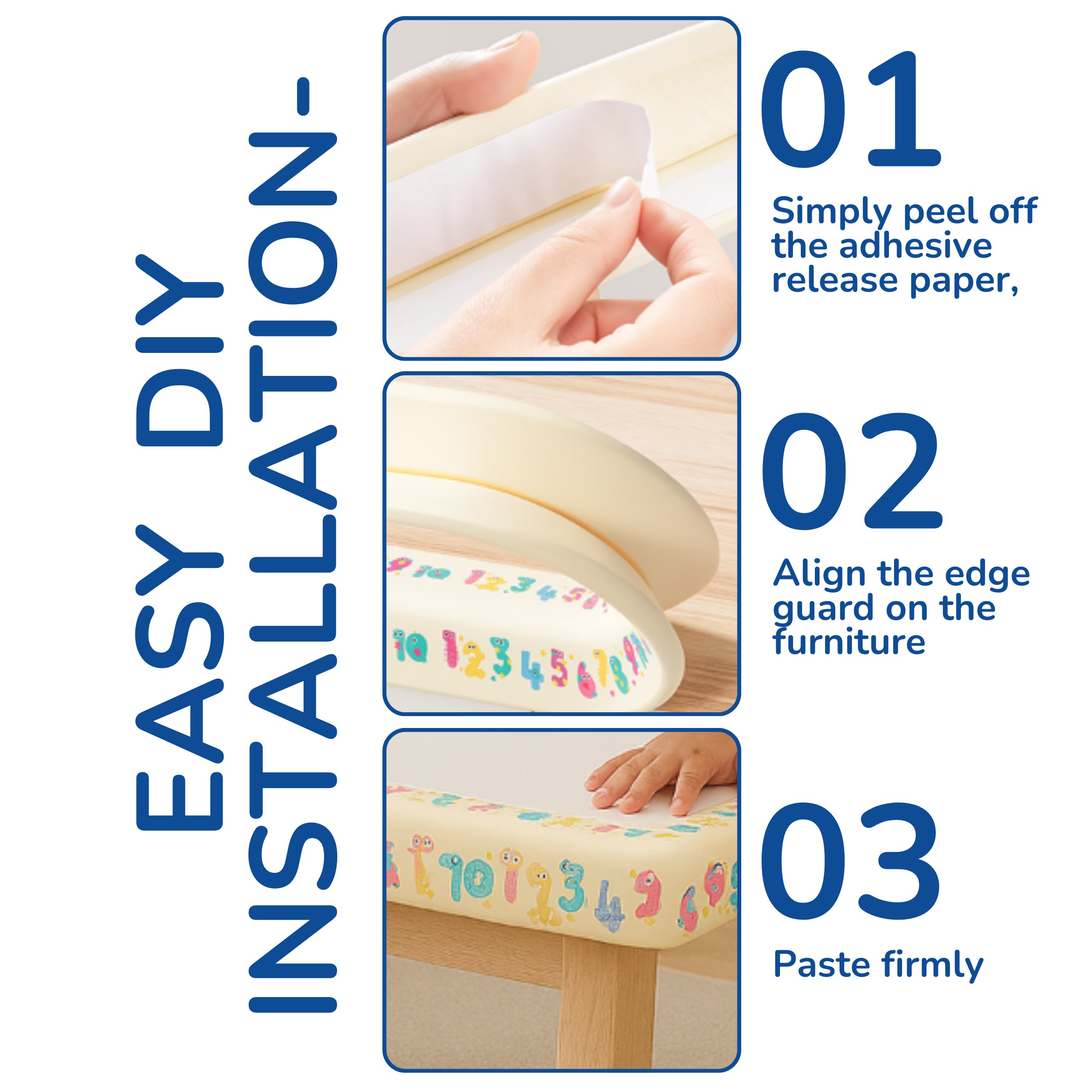 Multifunction Baby Safety Edge Guard - Bear Print / Number print