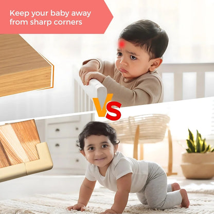 BabySafeHouse Starter Safety Combo for Household Hazards – Baby Proofing Kit with 19ft Edge Guard, Cabinet Locks, Socket Covers & Door Guards | Starter Safety Combo