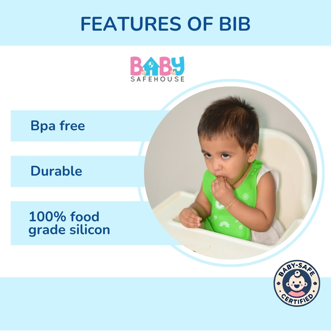 Waterproof Silicon Feeding Bib For Infants & Toddlers