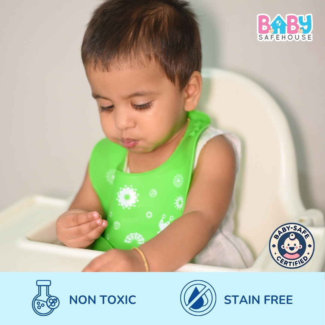 Waterproof Silicon Feeding Bib For Infants & Toddlers