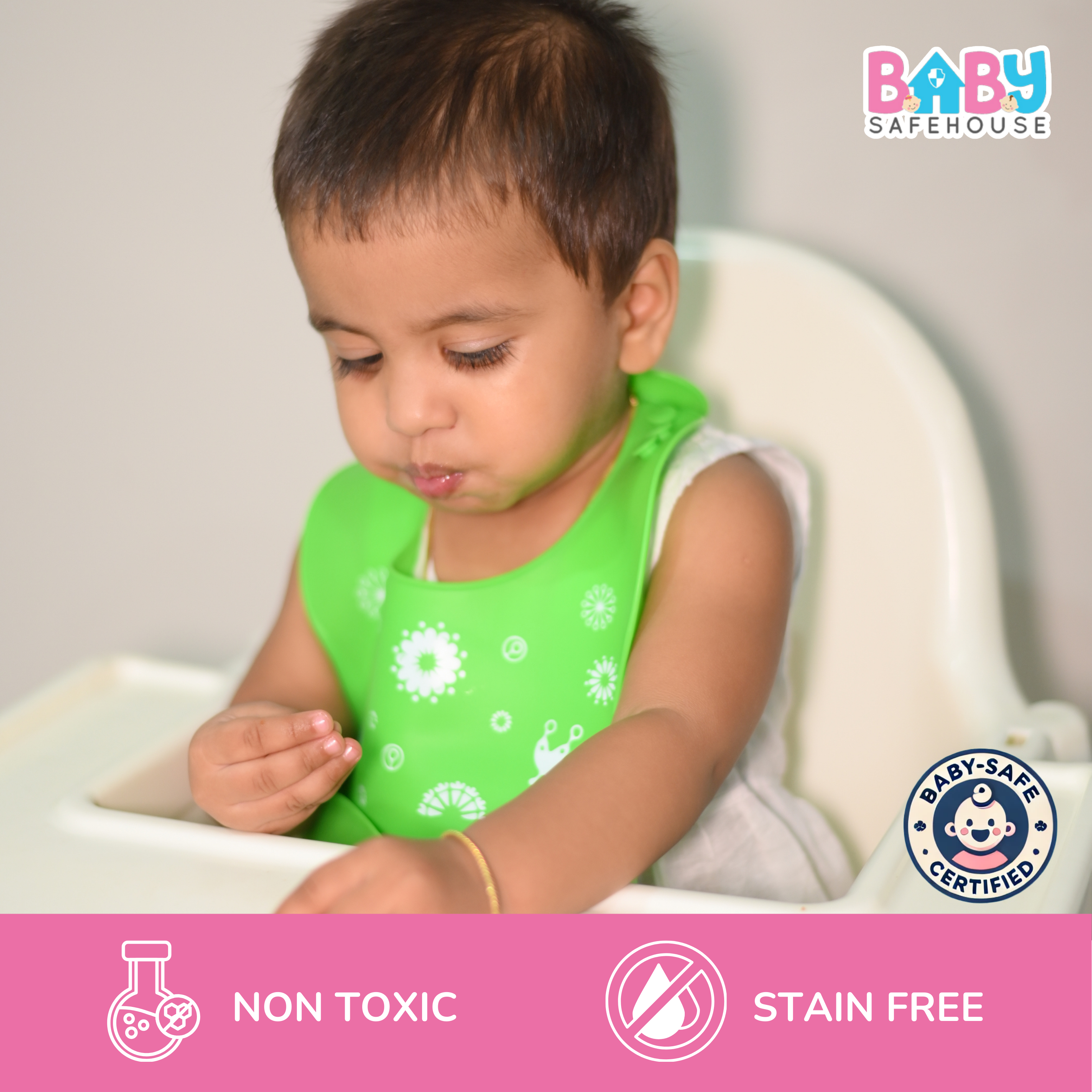 Waterproof Silicon Feeding Bib For Infants & Toddlers