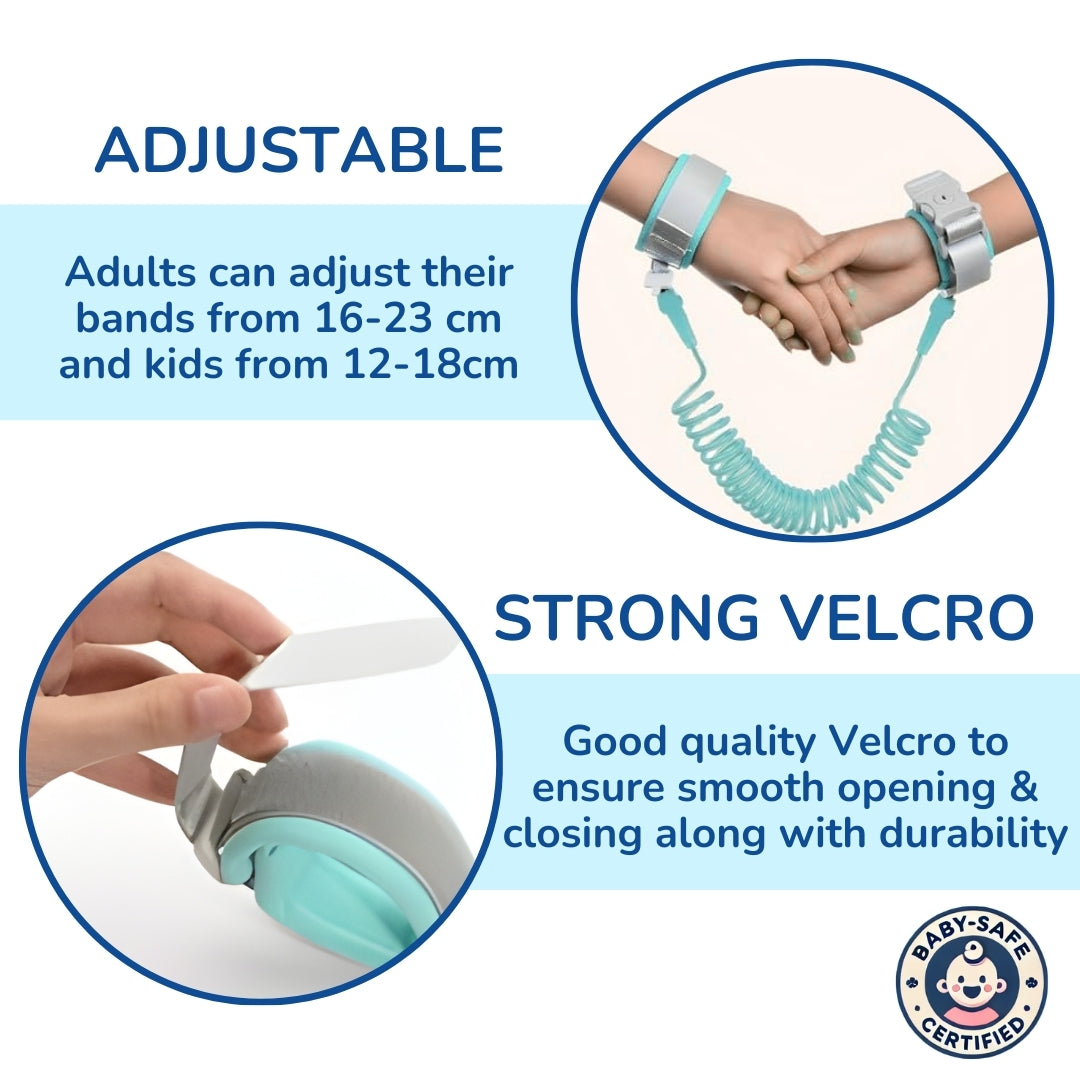 Anti-Lost Safety Wrist Link for Child Protection (Green Color / Pink Color)