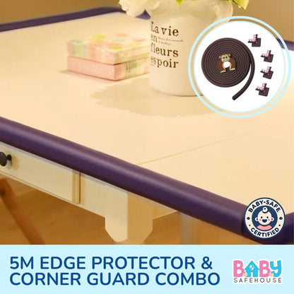 Baby Safety Edge Guard & Corner Protector Combo (5 metre Edge + 8 Corners + 1 Door Guard)