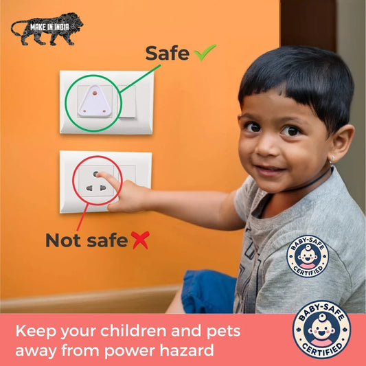 BabySafeHouse Electrical Socket Cover - Prevents Shocks & Accidents, Non-Toxic & Easy to Install