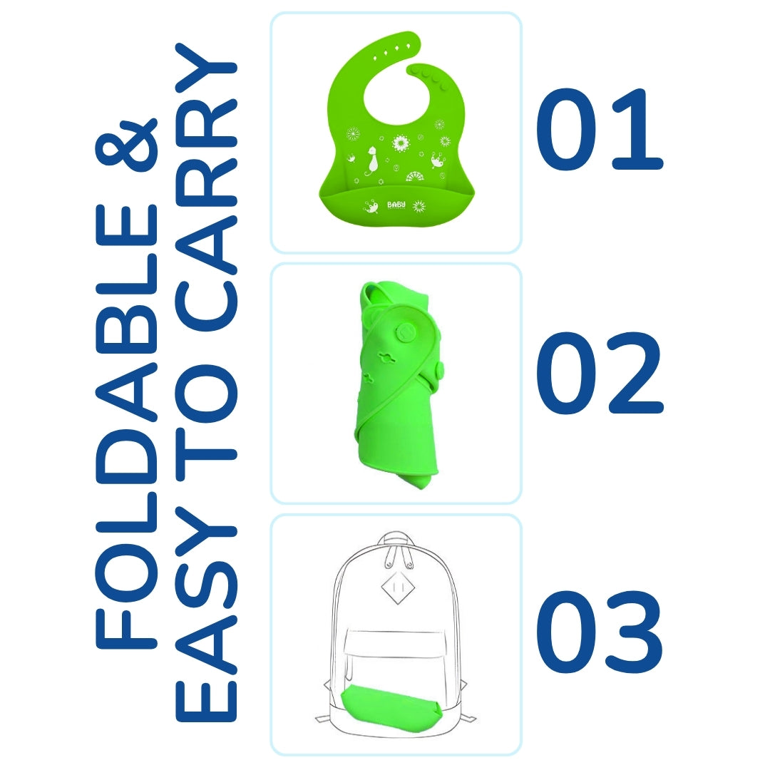 Waterproof Silicon Feeding Bib For Infants & Toddlers