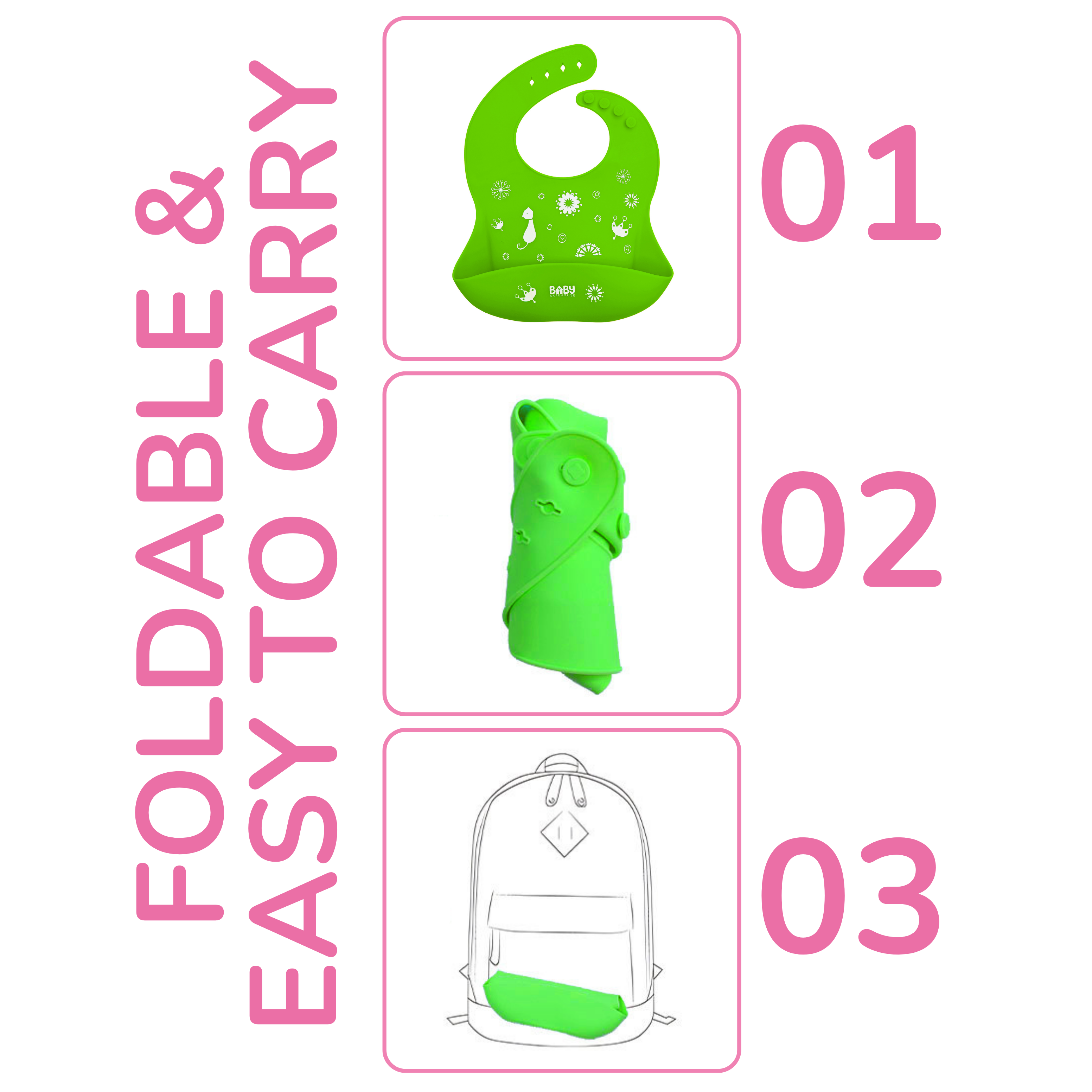 Waterproof Silicon Feeding Bib For Infants & Toddlers