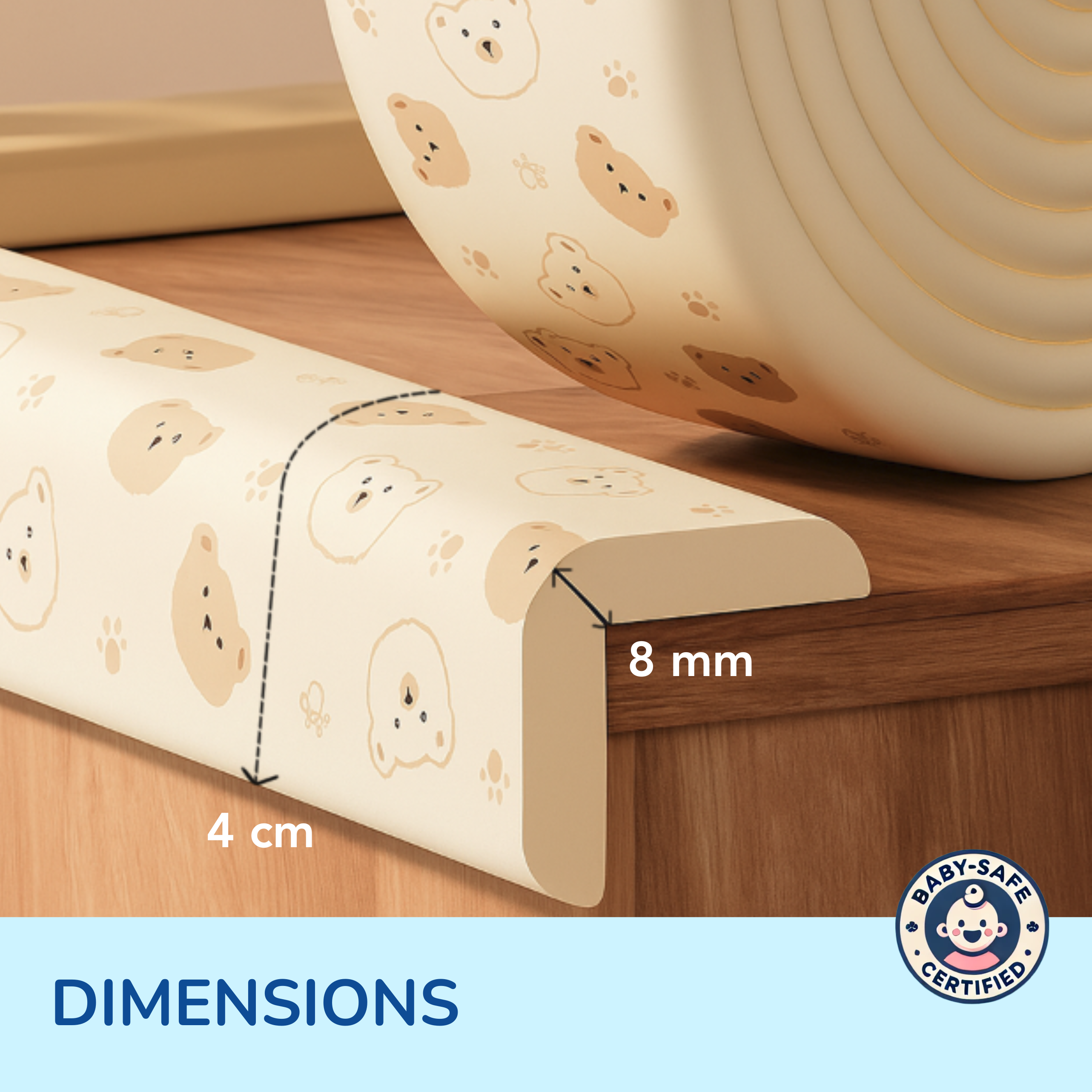 Multifunction Baby Safety Edge Guard - Bear Print / Number print