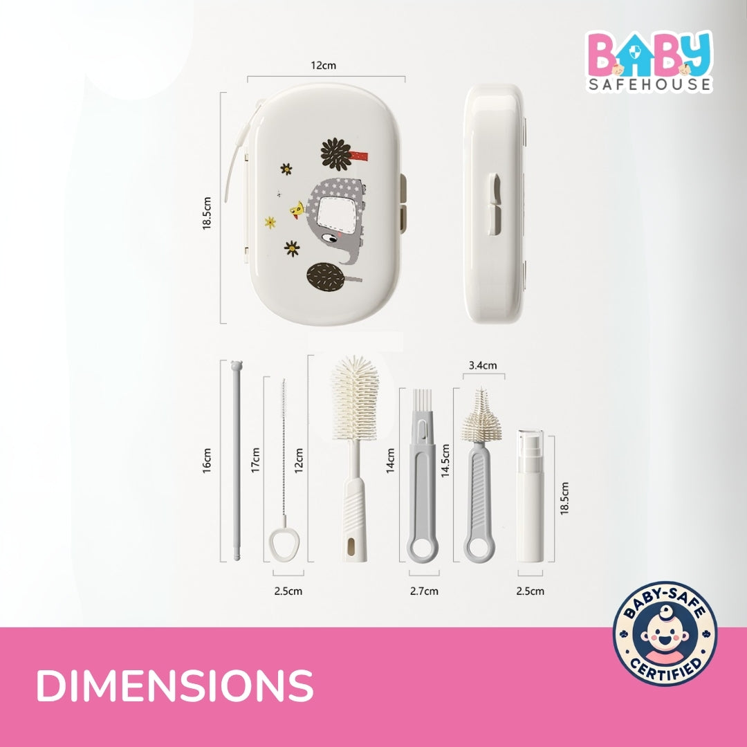 Portable Bottle Cleaning Brush Set – Travel Bottle Cleaner & Washing Brush for Baby Bottles
