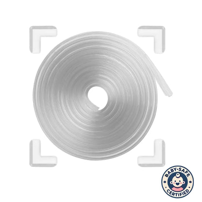 BabySafeHouse Clear Edge & Corner Guards for Glass Furniture Protection – Transparent, Soft Silicone & Pre-Taped for Easy Installation