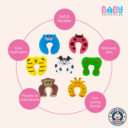 Baby Safety Door Guard - Animal Shape (Pack of 8)