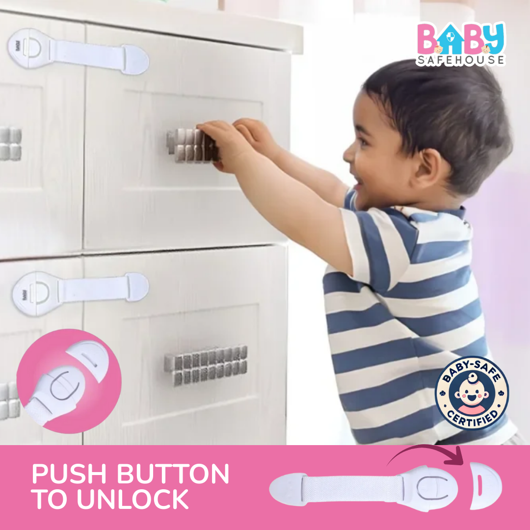 Brown Multifunction Baby Safety Cabinet Lock - Pack of 10