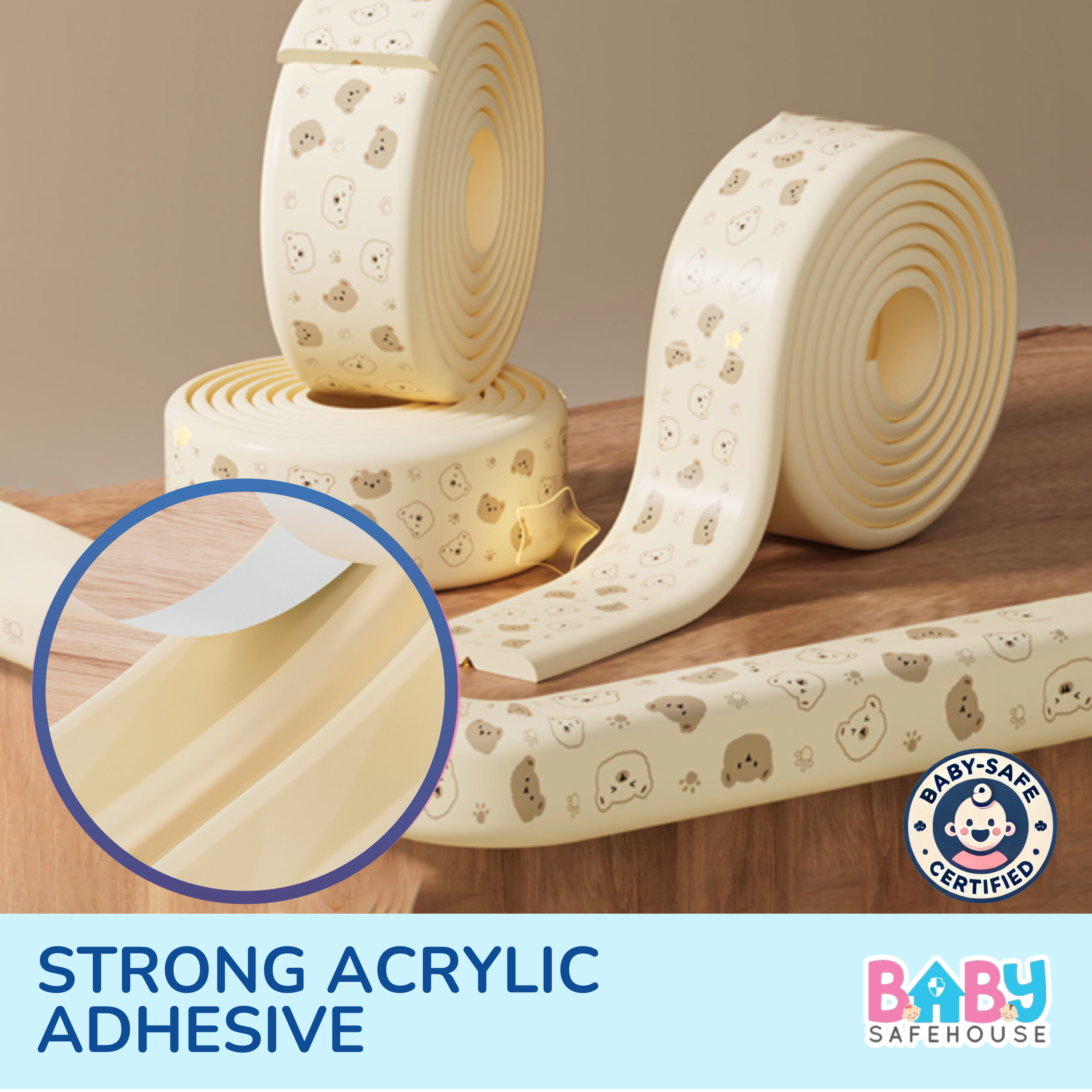 Multifunction Baby Safety Edge Guard - Bear Print / Number print