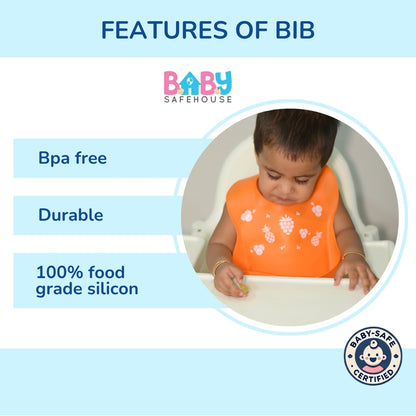 Waterproof Silicon Feeding Bib For Infants & Toddlers