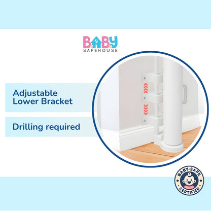 Baby Safety Gates | Retractable Safety Gate for Pet & Baby Protection (Drilling Required)