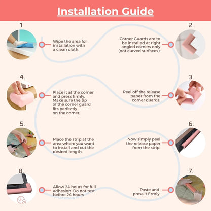 BabySafeHouse Edge Guard & Corner Protector Combo for Baby Safety, India’s First Pre-Taped Design & Easy Installation