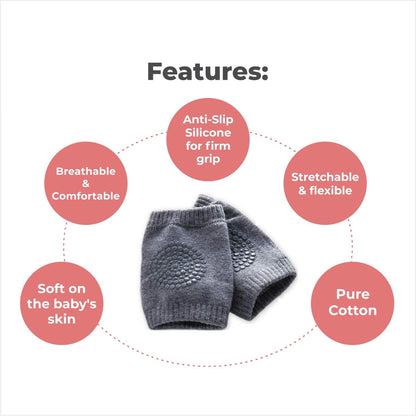 Knee Pads for Crawling Babies, Comfortable & Adjustable Fit with Breathable Padding