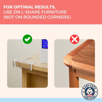 BabySafeHouse Clear Edge & Corner Guards for Glass Furniture Protection – Transparent, Soft Silicone & Pre-Taped for Easy Installation