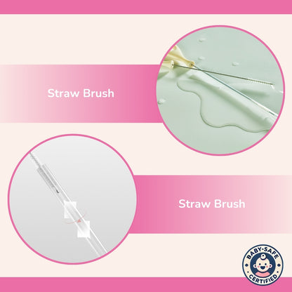 Silicone Bottle Cleaning Brush Set with Stand – Bottle Cleaner & Washing Brush for Baby Bottles (Green Color)