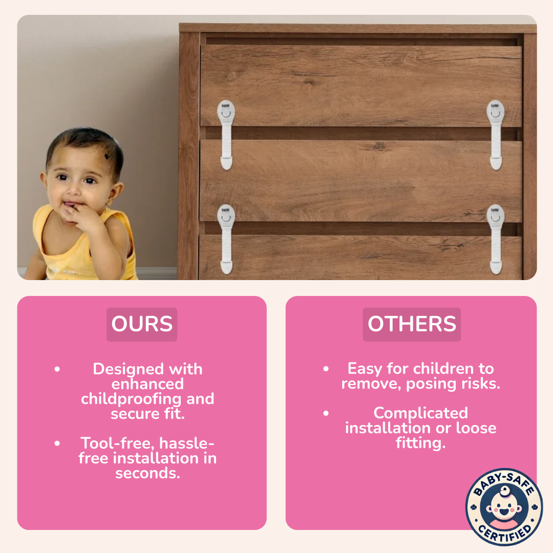 Multifunction Baby Safety Cabinet Lock - Pack of 10