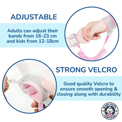 Anti-Lost Safety Wrist Link for Child Protection (Green Color / Pink Color)