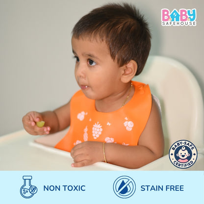 Waterproof Silicon Feeding Bib For Infants & Toddlers