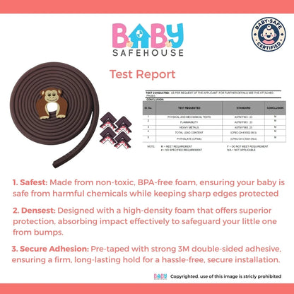 BabySafeHouse Edge Guard & Corner Protector Combo for Baby Safety, India’s First Pre-Taped Design & Easy Installation