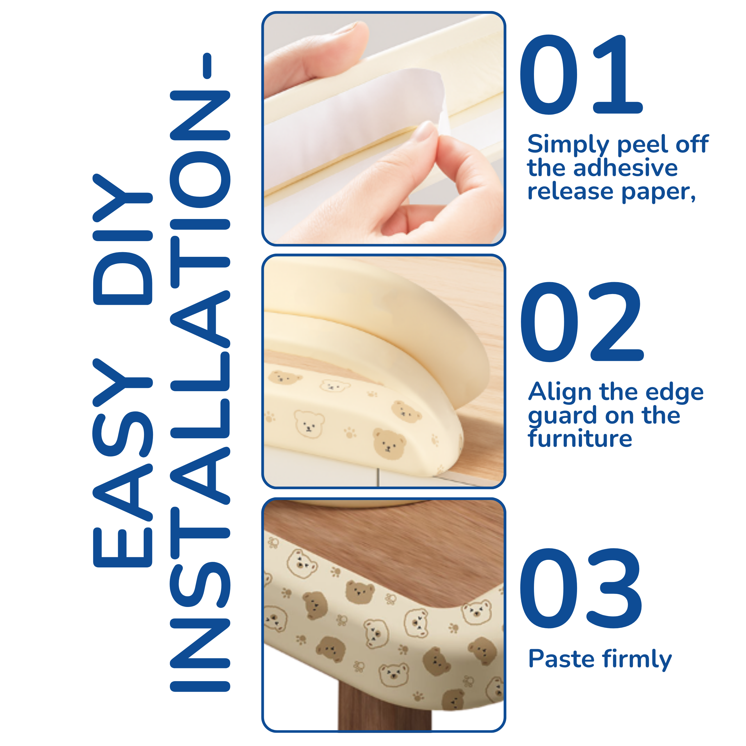 Multifunction Baby Safety Edge Guard - Bear Print / Number print