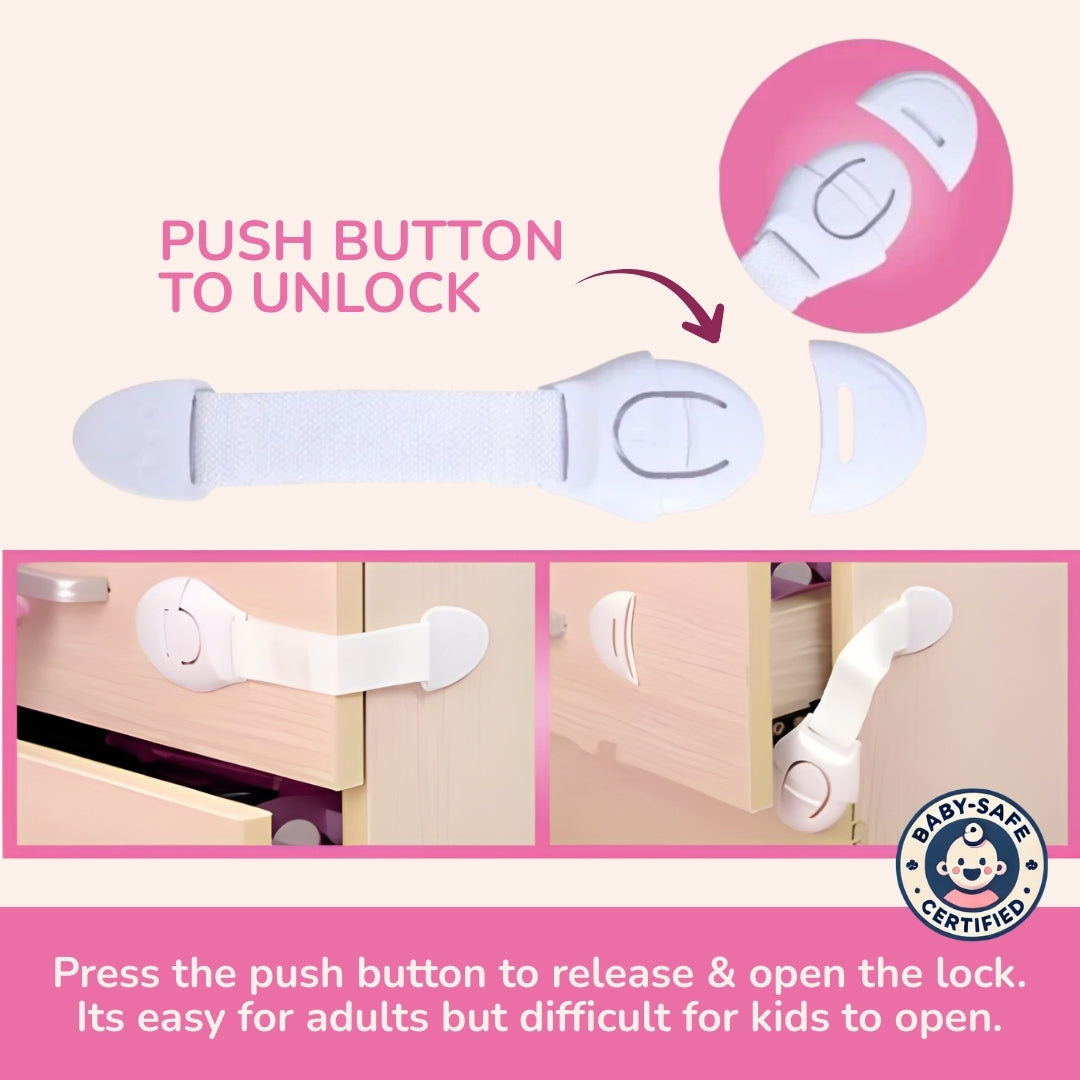 Multifunction Baby Safety Cabinet Lock - Pack of 10